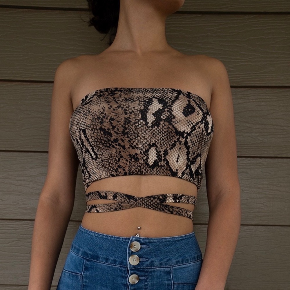 Snake print crop top
